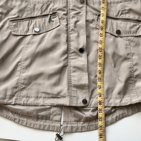 MICHAEL KORS Jacket Hood can zipped in, taupe pewter hardware Utility Anorak L - Picture 14 of 16